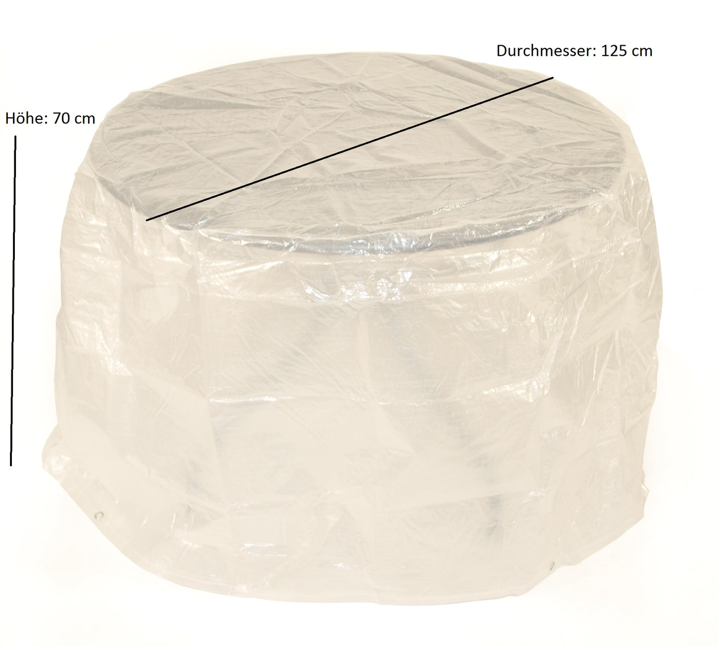 Nappe de table 125x70cm ronde, PE transparent