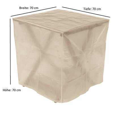 Abdeckhaube Tisch 70x70x70cm eckig, PE transparent