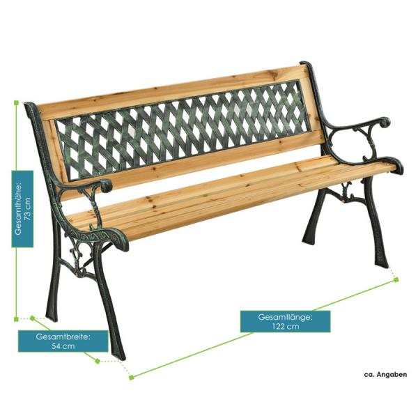 Banc de jardin 2 places Pisa en bois peint et fonte