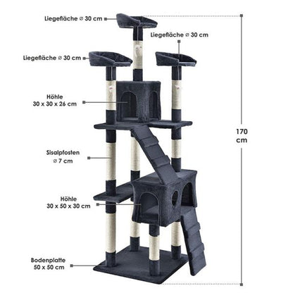 Sam´s Pet Kratzbaum Katzenbaum mit Höhlen Amy dunkelgrau
