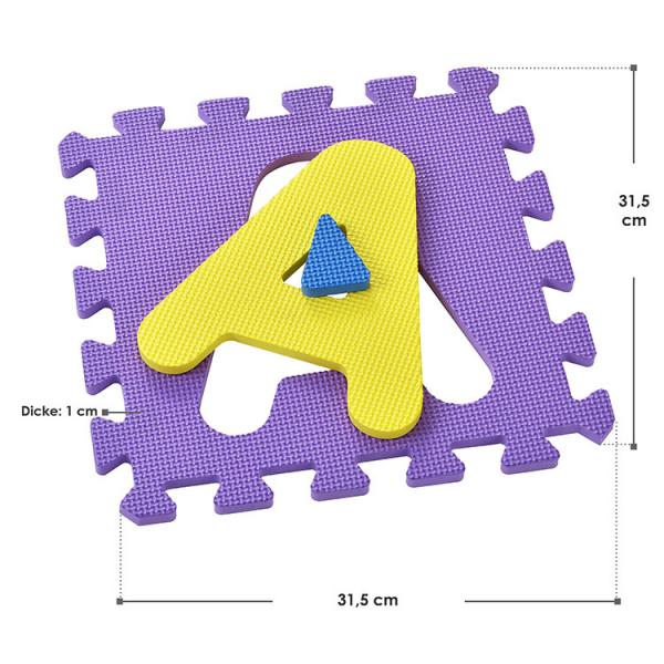 Kinder Puzzlematte Kim 36 -teilig A bis Z und 0 bis 9