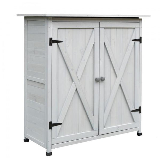 Geräteschuppen Geräteschrank mit 2 Türen 110 cm x 55cm x117 cm Grau