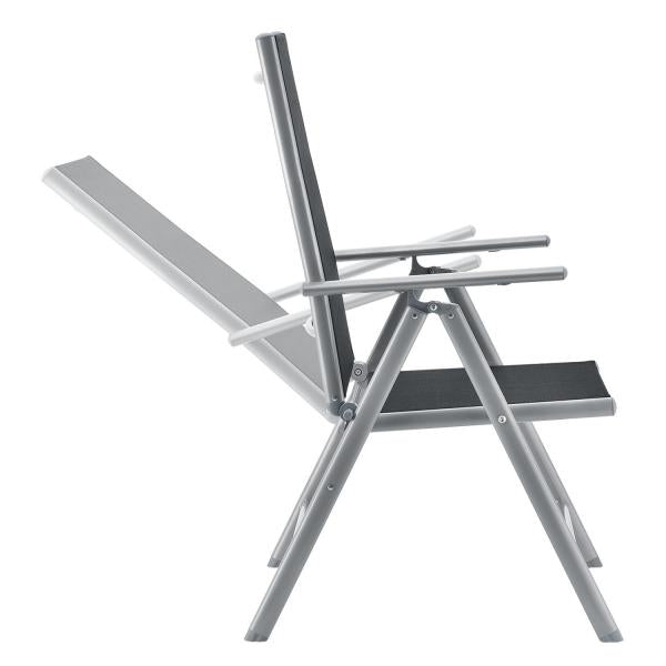 Aluminium Gartengarnitur Milano 7-teilig mit Tisch und 6 Stühlen silbergrau
