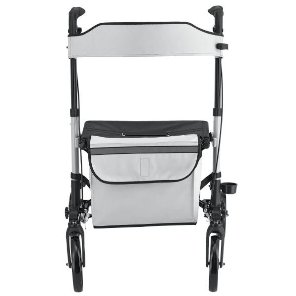 Aluminium Rollator Vital klappbar mit Sitzfläche & Einkaufstasche in grau
