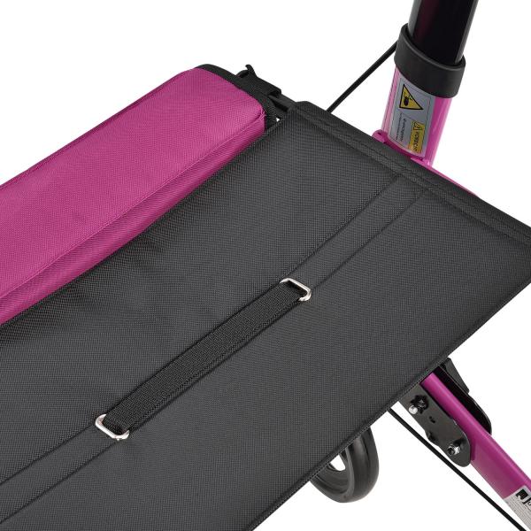 Aluminium Rollator Vital klappbar mit Sitzfläche & Einkaufstasche in lila