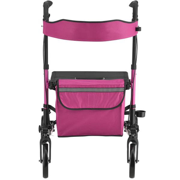 Aluminium Rollator Vital klappbar mit Sitzfläche & Einkaufstasche in lila