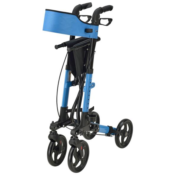 Aluminium Rollator Vital klappbar mit Sitzfläche & Einkaufstasche in petrol