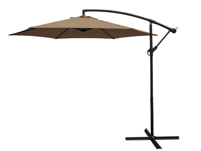 Ampelschirm Aluminium 300cm, taupefarben, mit Kurbel, ohne Volants