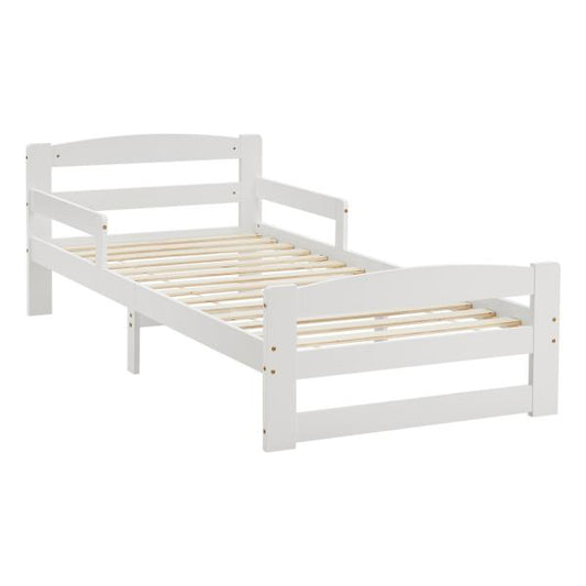 Jugendbett 90 x 200 cm Holzbett Arona mit Lattenrost Weiss