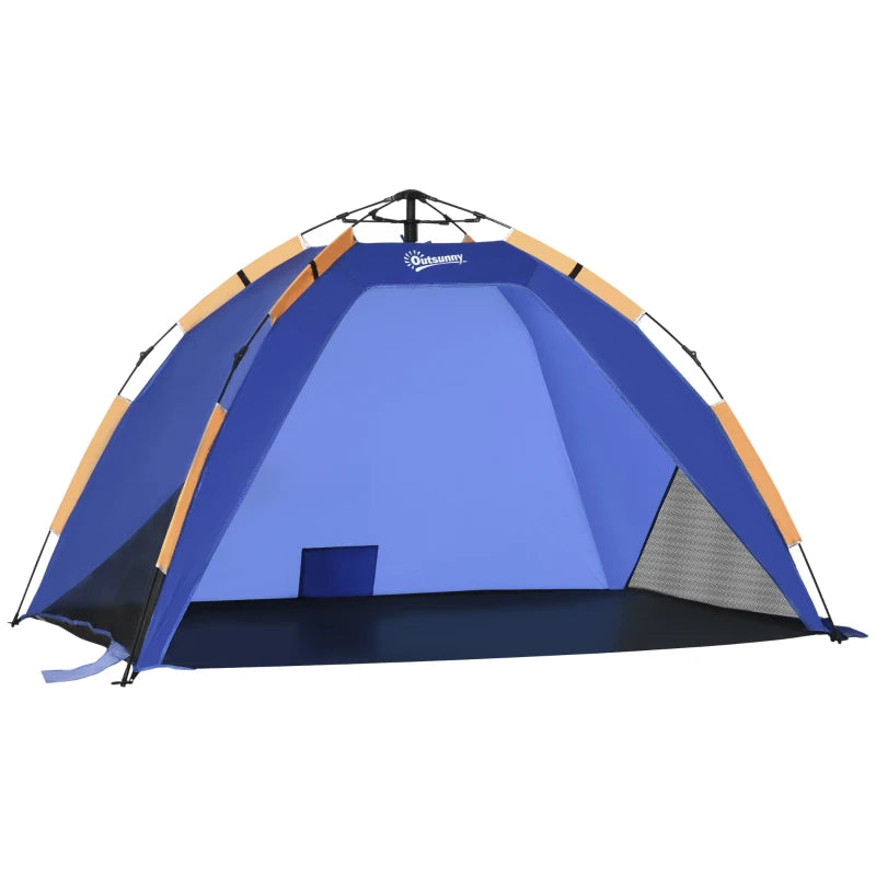 Strandmuschel, Strandzelt, Pop up Campingzelt, Netzfenster, Tragetasche, 2-3 Personen