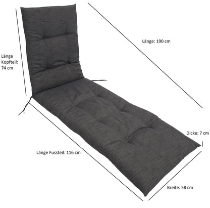 Cuscino ARIZONA per sdraio da giardino, antracite