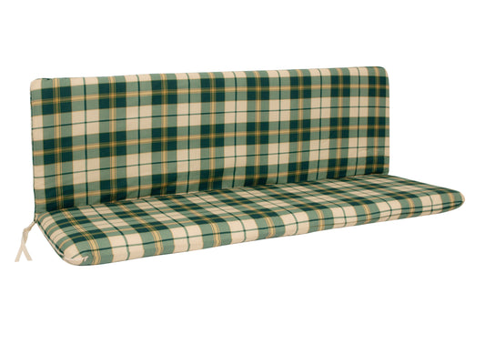 Coussin BOSTON pour banquette 3 places, à carreaux vert/beige