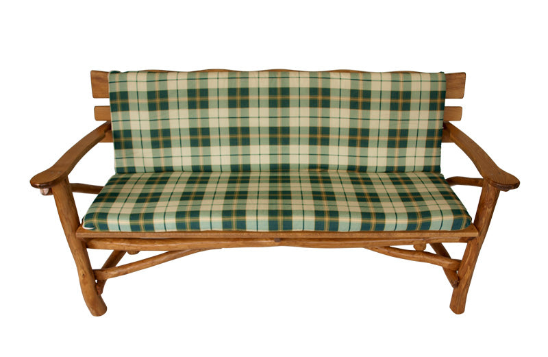 Cuscino BOSTON per panca a 3 posti, a quadri verde/beige