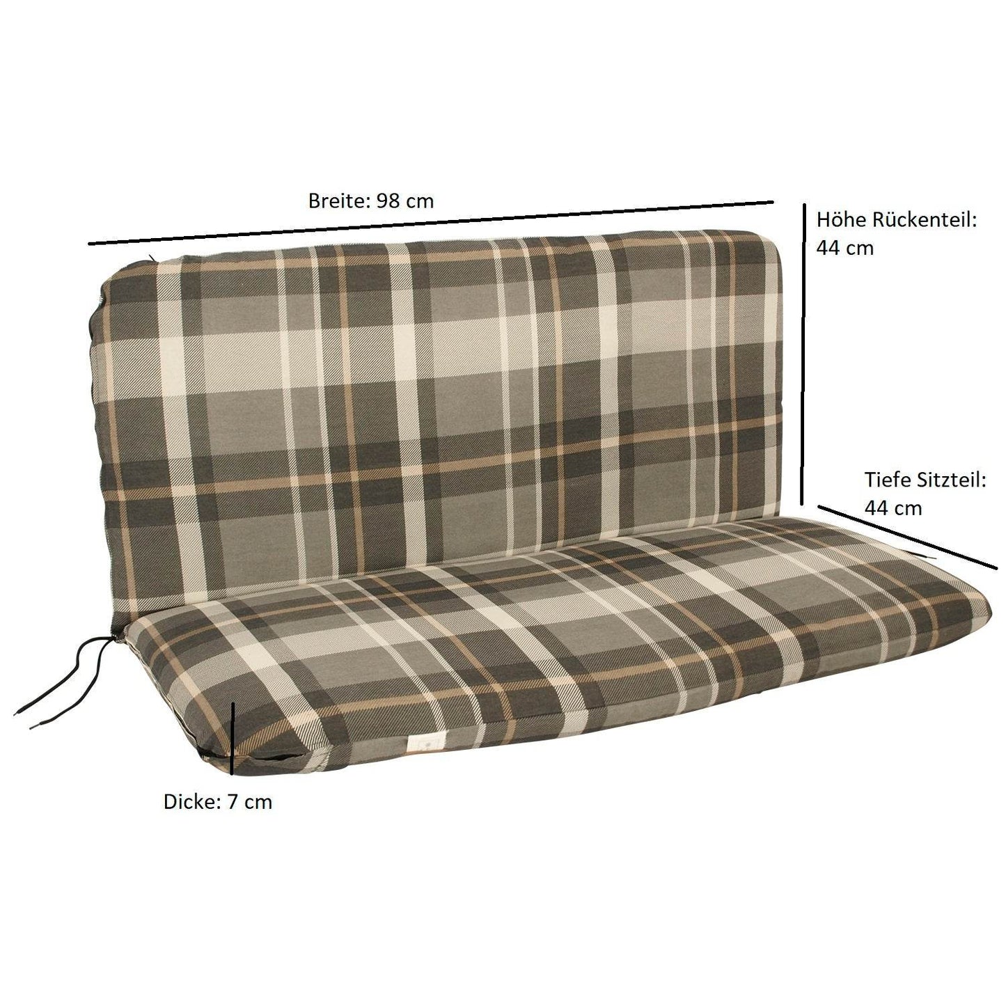 Auflage SEATTLE grau/beige 2-sitzer Bank - Palo24