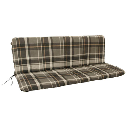 Auflage SEATTLE für 3-Sitzer-Bank grau/beige kariert - Palo24