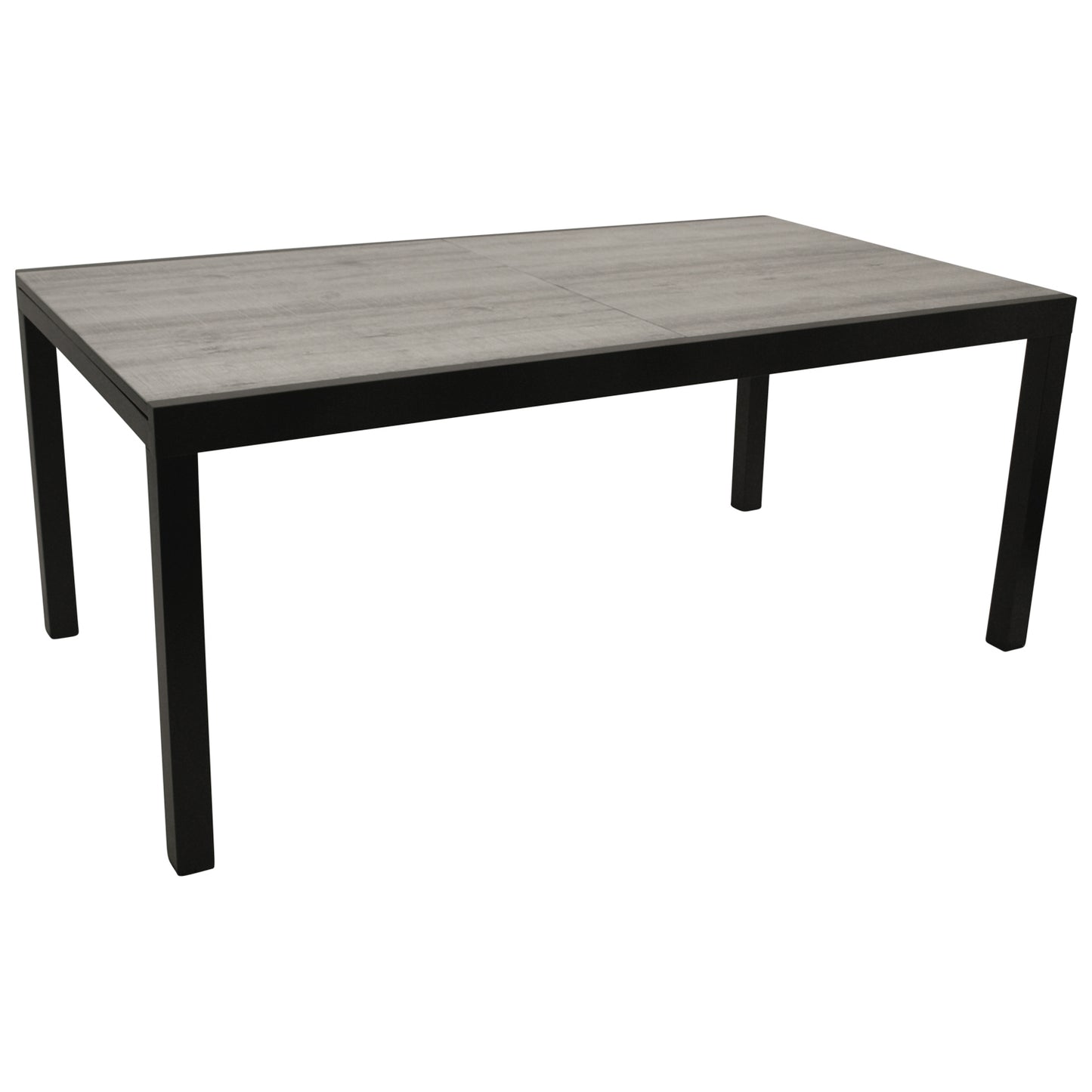 Tavolo allungabile FARO 180/240x100cm, alluminio antracite + vetro effetto ceramica grigio chiaro