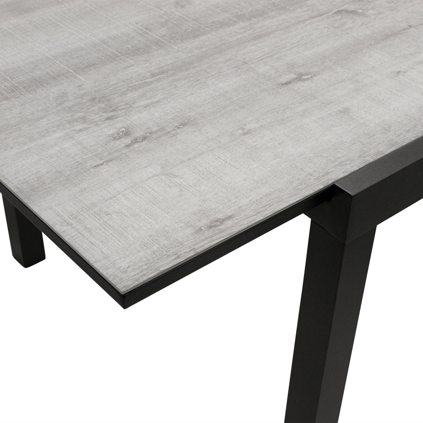 Tavolo allungabile FARO 180/240x100cm, alluminio antracite + vetro effetto ceramica grigio chiaro