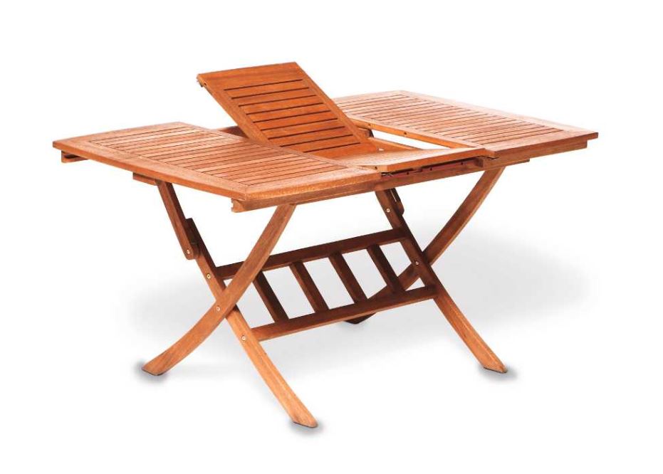 Ausziehtisch MARACAIBO 110/160x90cm, Eukalyptus, klappbar, FSC®