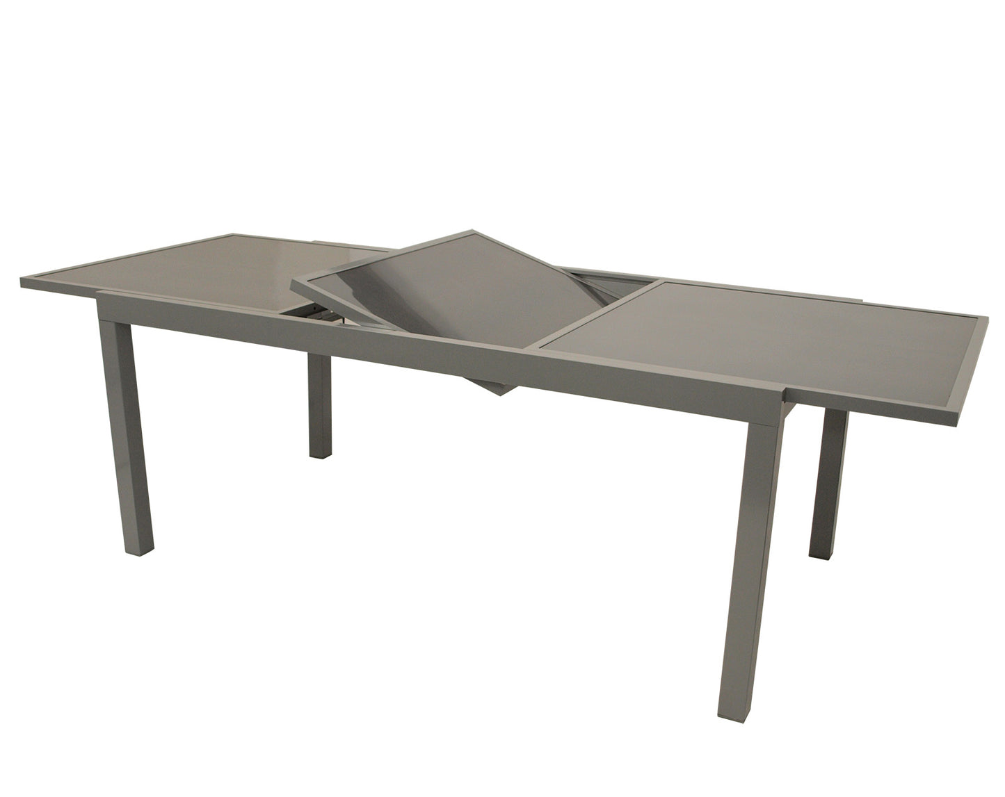 Table extensible PISA 140/200x90cm, aluminium + verre