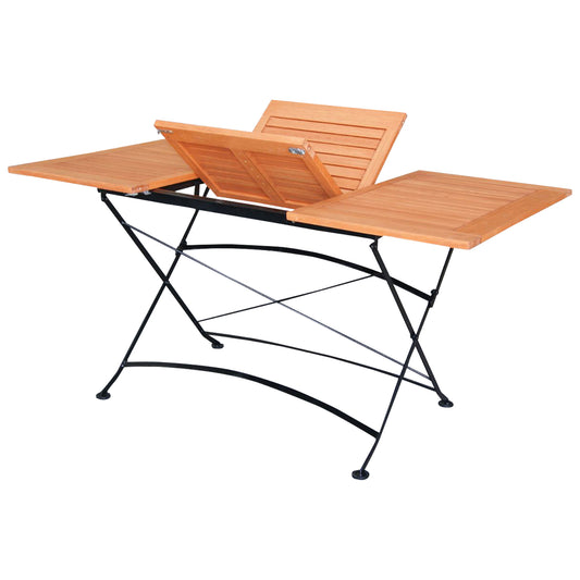 Ausziehtisch SCHLOSSGARTEN 100/150x90cm, Stahl + Eukalyptus