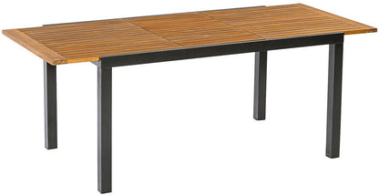 Tavolo allungabile TILOS 150/200x90cm, alluminio antracite acacia oliata, certificato FSC®