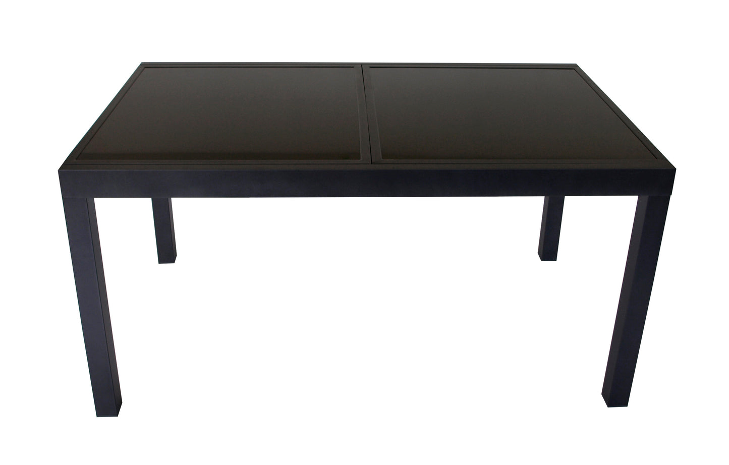 Ausziehtisch TORINO 150/210x90cm, Aluminium + Glas schwarz