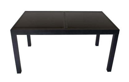 Ausziehtisch TORINO 150/210x90cm, Aluminium + Glas schwarz