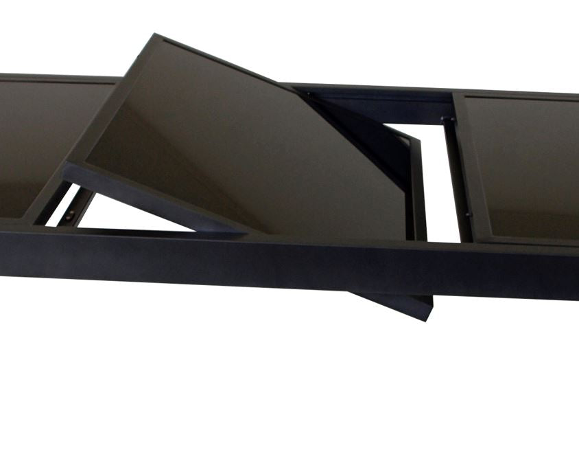 Ausziehtisch TORINO 150/210x90cm, Aluminium + Glas schwarz