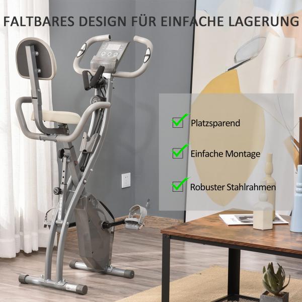 Heimtrainer mit LCD-Anzeige Grau 97 cm x 51 cm x 115 cm