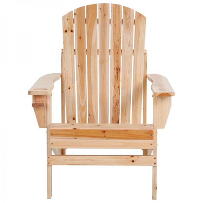 Adirondack-Gartenstuhl mit Becherhalter Gartenliege Balkonstuhl Massivholz Natur - Palo24