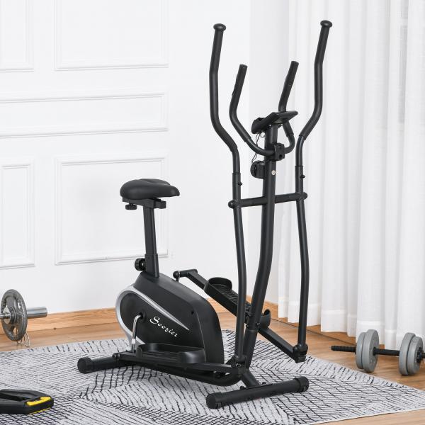 Heimtrainer mit LCD-Anzeige Schwarz 103 cm x 62 cm x 151 cm