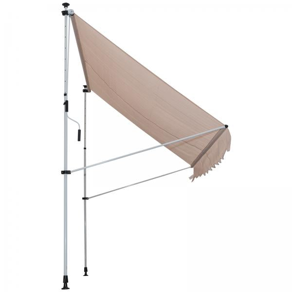 Tenda da sole a morsetto protezione solare beige 200 x 150cm