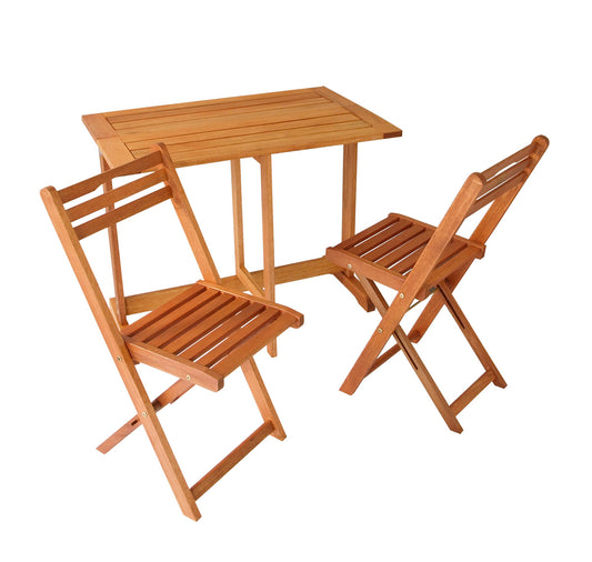 Balkonset Sitzgruppe PORTO 3-teilig, Eukalyptus geölt, klappbar, FSC®-zertifiziert