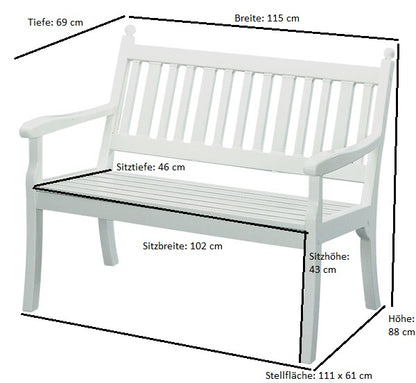 Bank HOHENZOLLERN 2-sitzer von BLOME, Kunststoff weiss