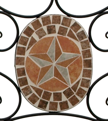 Bank LUCCA 2-sitzer, Eisen schwarz mit Mosaikeinlagen terracottafarben und Polster