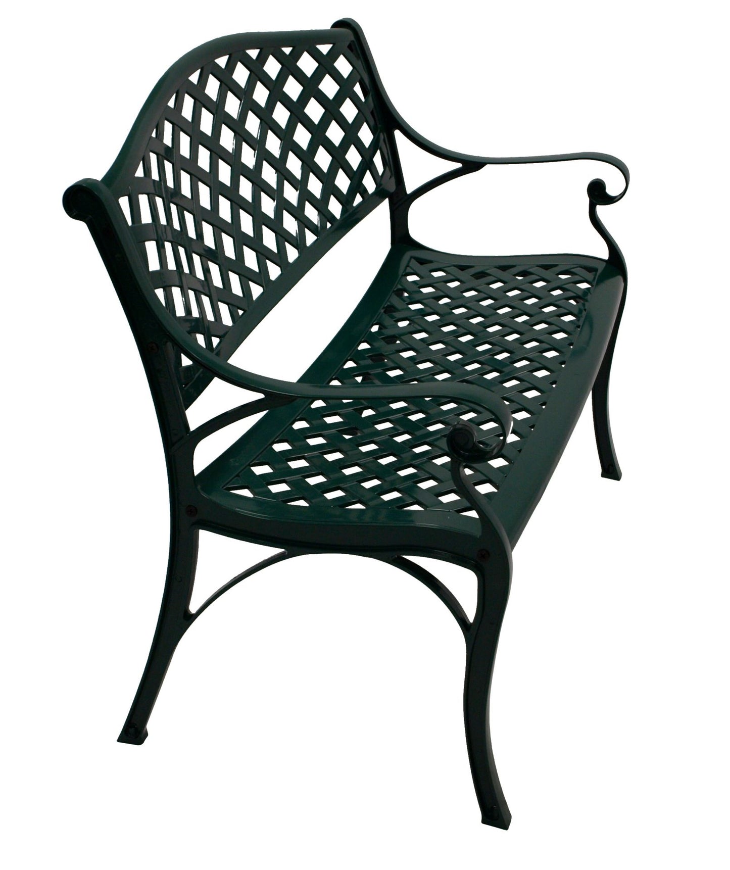 Banc de jardin OXFORD 2 places, fonte d'aluminium vert foncé