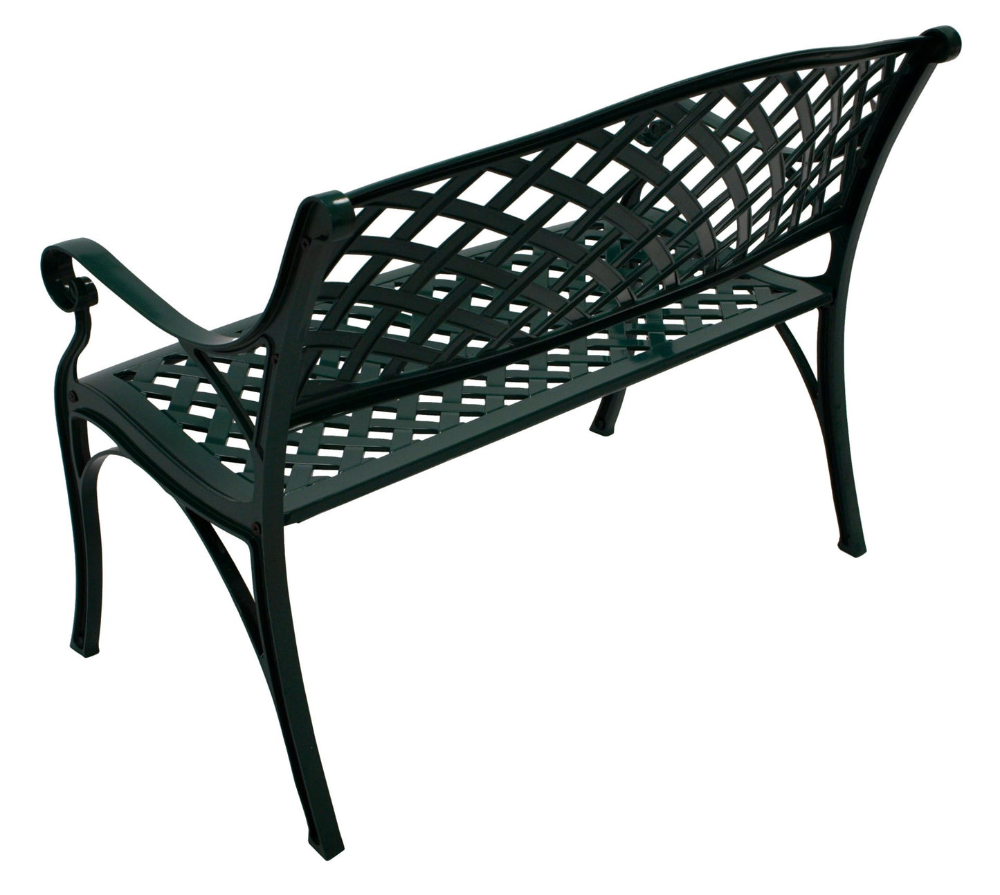 Banc de jardin OXFORD 2 places, fonte d'aluminium vert foncé