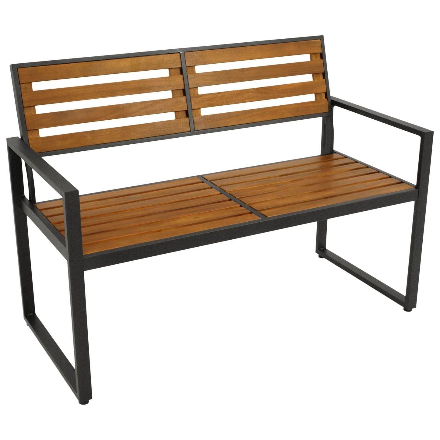 Gartenbank RAGUSA 2-sitzer, Stahl anthrazit + Akazie geölt, FSC®-zertifiziert - Palo24