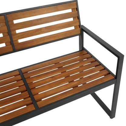 Gartenbank RAGUSA 2-sitzer, Stahl anthrazit + Akazie geölt, FSC®-zertifiziert - Palo24