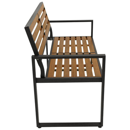 Gartenbank RAGUSA 2-sitzer, Stahl anthrazit + Akazie geölt, FSC®-zertifiziert - Palo24