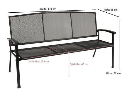 Gartenbank RIVO 3-sitzer, Streckmetall eisengrau
