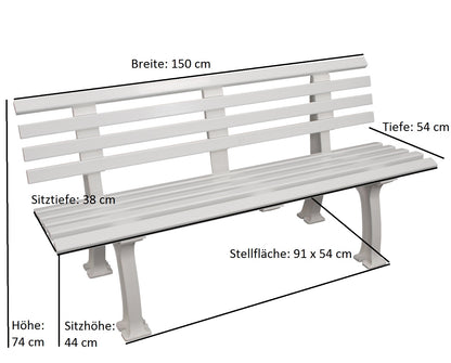 Banc de jardin SYLT 3 places de BLOME, plastique blanc