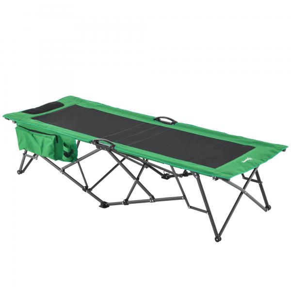 Letto da campeggio largo pieghevole singolo verde nero