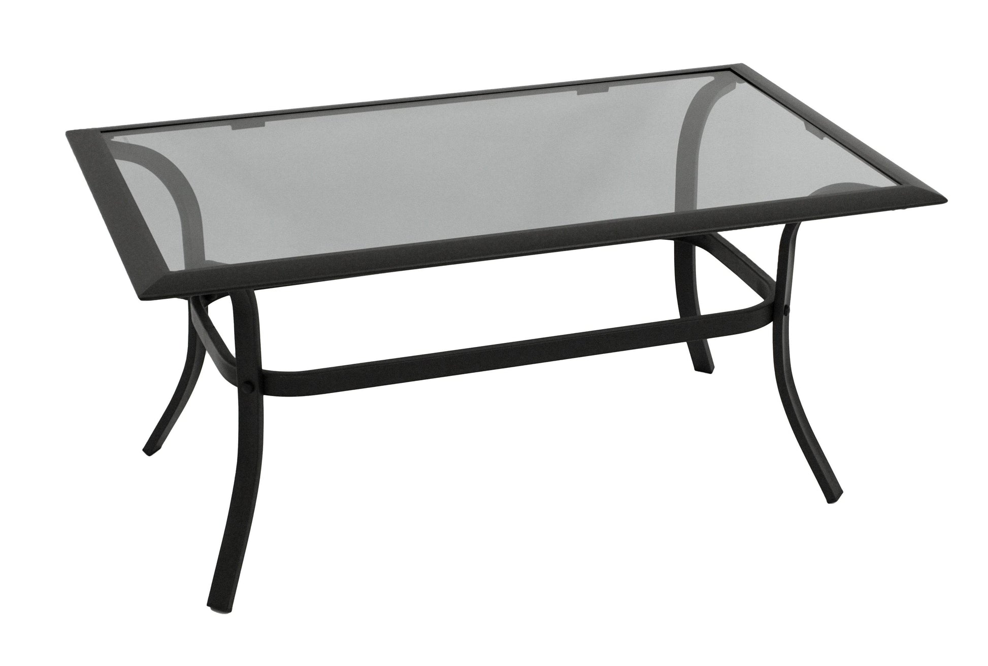 Beistelltisch ZAGREB 102x61cm, Stahl schwarz + Glas grau getönt - Palo24