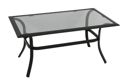 Beistelltisch ZAGREB 102x61cm, Stahl schwarz + Glas grau getönt - Palo24