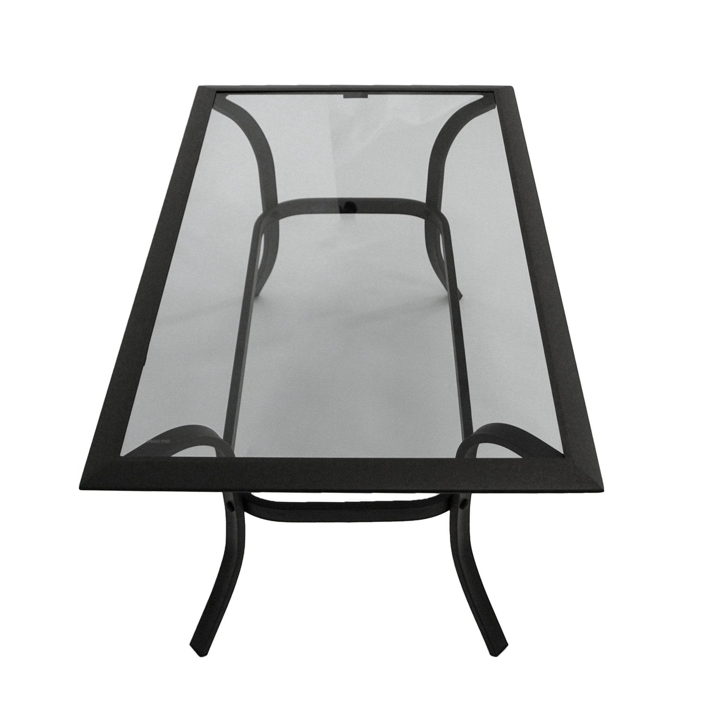 Beistelltisch ZAGREB 102x61cm, Stahl schwarz + Glas grau getönt - Palo24