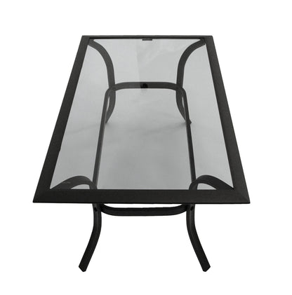 Beistelltisch ZAGREB 102x61cm, Stahl schwarz + Glas grau getönt - Palo24