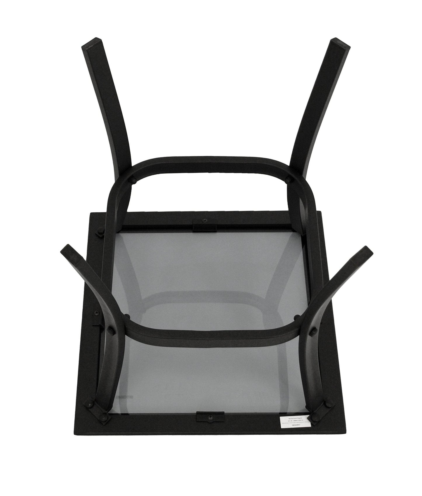 Beistelltisch Zagreb 46x46cm Stahl schwarz Glas grau getönt - Palo24