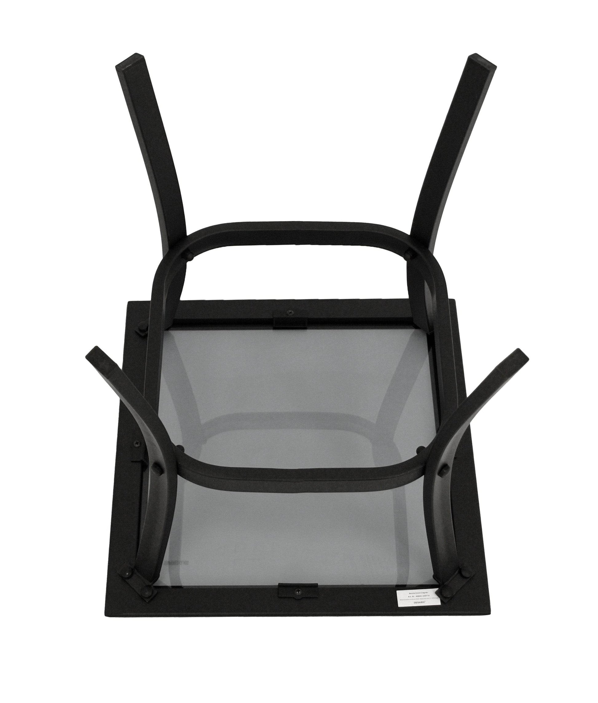 Beistelltisch Zagreb 46x46cm Stahl schwarz Glas grau getönt - Palo24