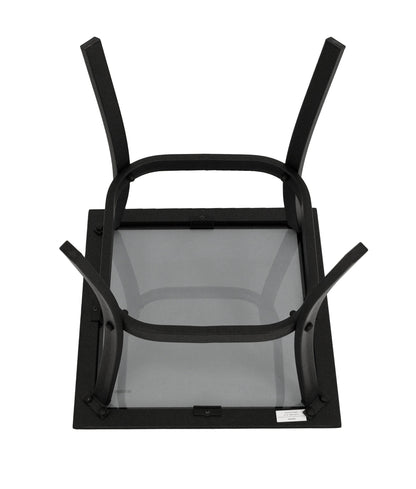 Beistelltisch Zagreb 46x46cm Stahl schwarz Glas grau getönt - Palo24